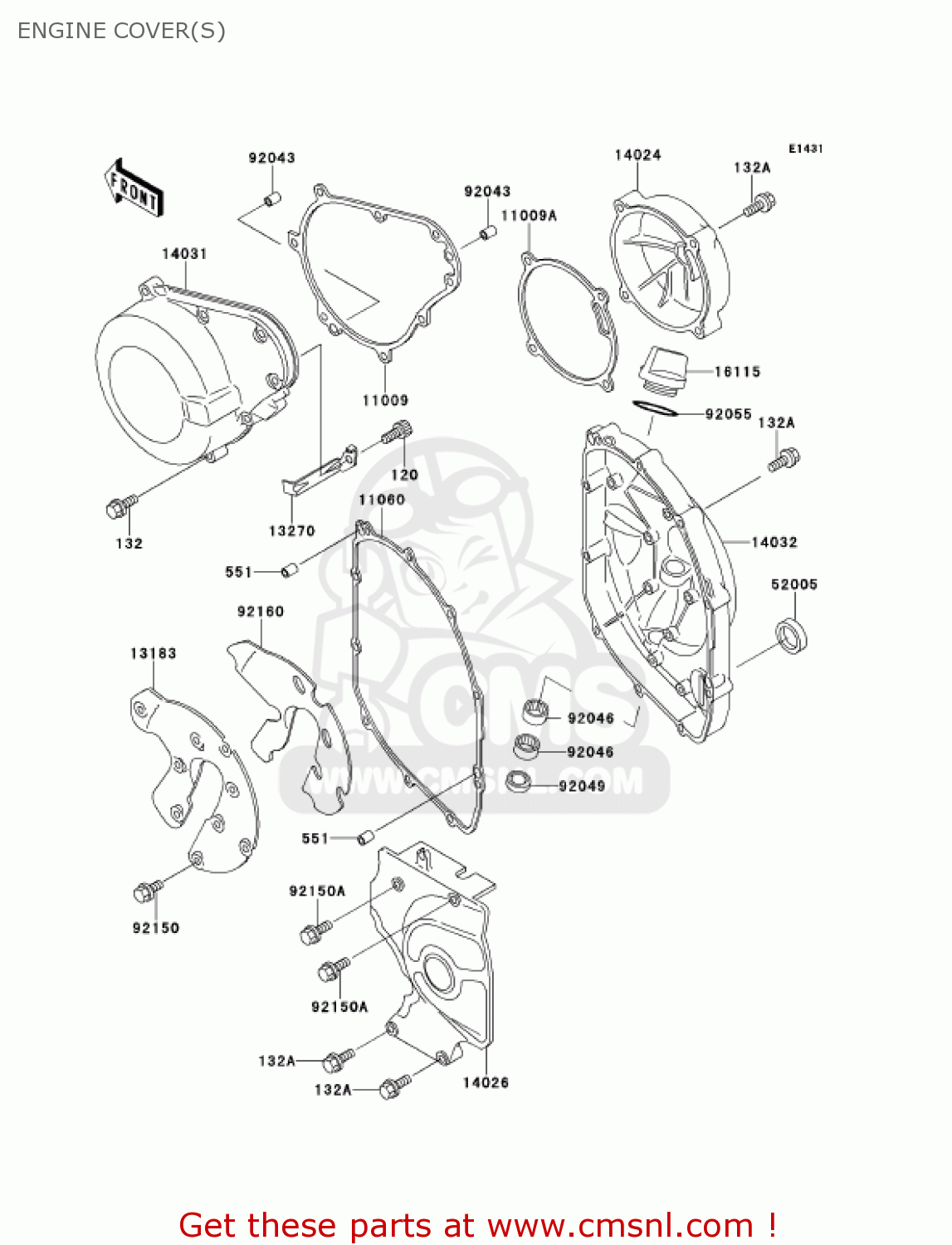 ENGINE COVER(S) ZX600E9 NINJA ZX6 2001 USA CALIFORNIA CANADA