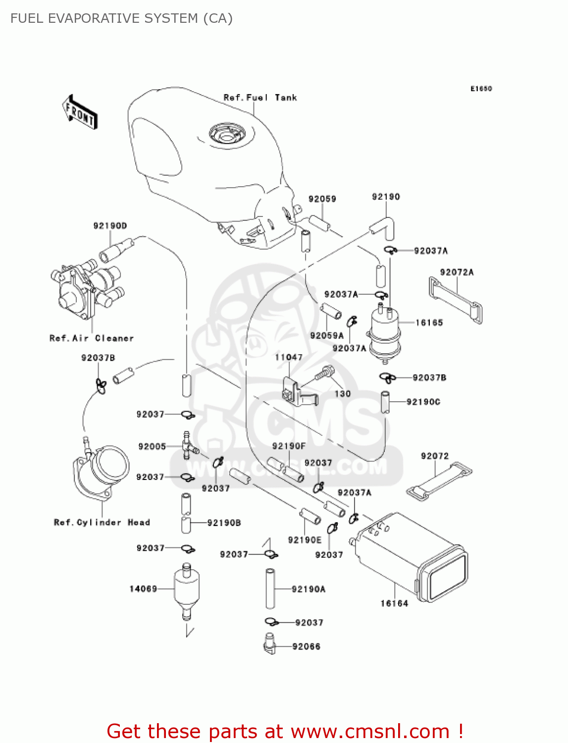 FUEL EVAPORATIVE SYSTEM (CA) ZX600E9 NINJA ZX6 2001 USA CALIFORNIA CANADA