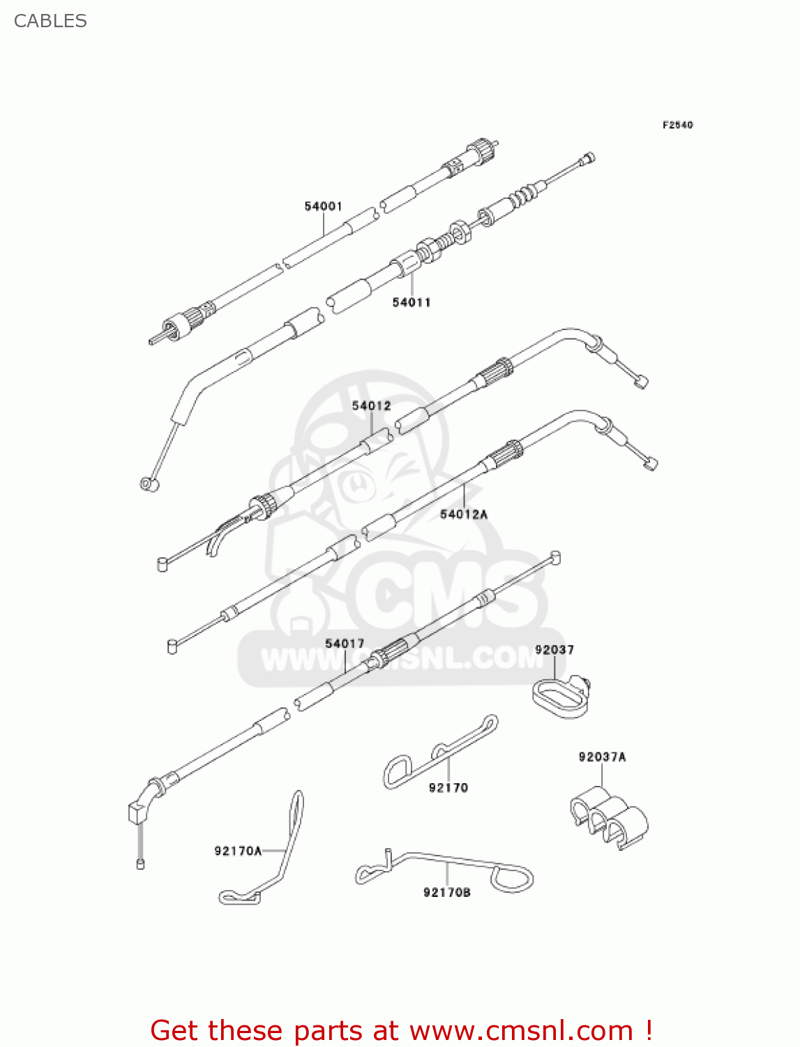 CABLES ZX600E9 NINJA ZX6 2001 USA CALIFORNIA CANADA