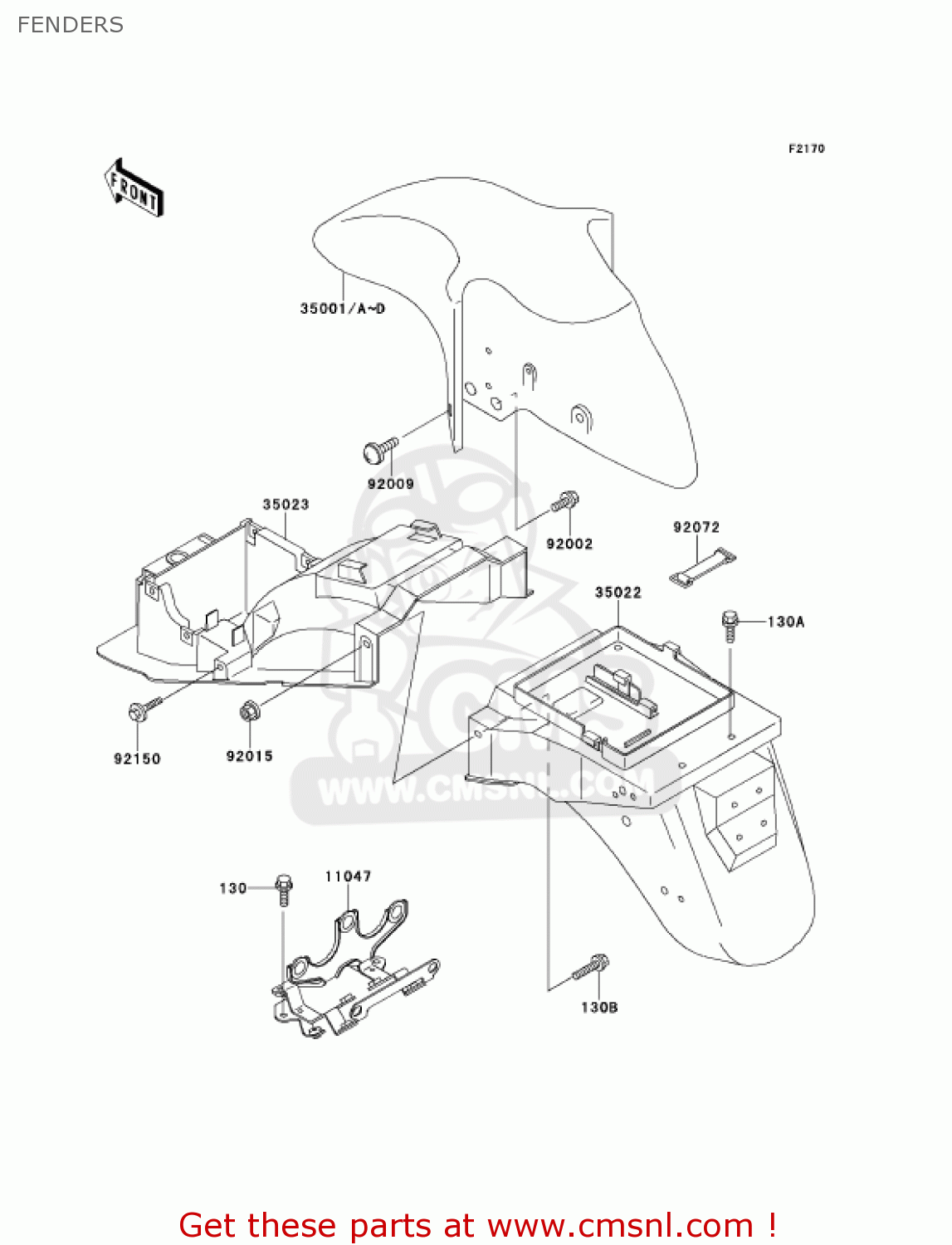 FENDERS ZX600E9 NINJA ZX6 2001 USA CALIFORNIA CANADA