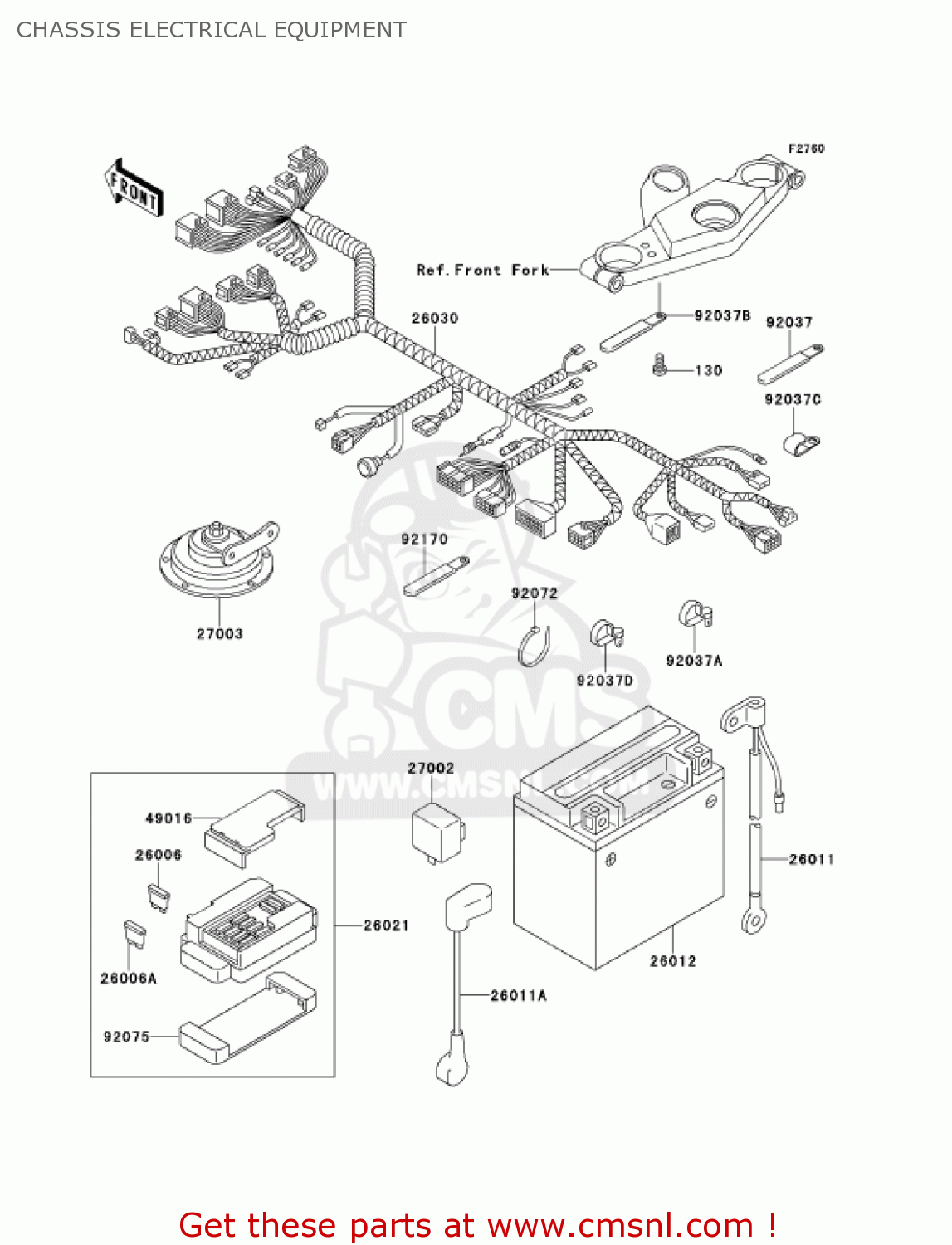 CHASSIS ELECTRICAL EQUIPMENT ZX600E9 NINJA ZX6 2001 USA CALIFORNIA CANADA