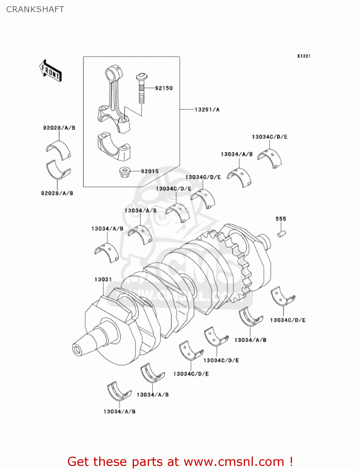 CRANKSHAFT ZX600E9 NINJA ZX6 2001 USA CALIFORNIA CANADA