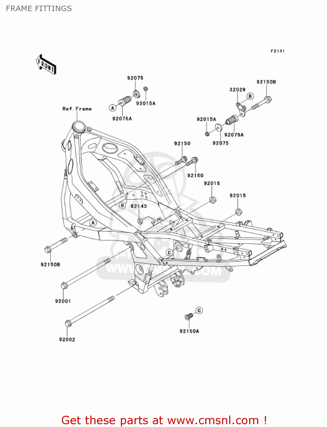 FRAME FITTINGS ZX600E9 NINJA ZX6 2001 USA CALIFORNIA CANADA
