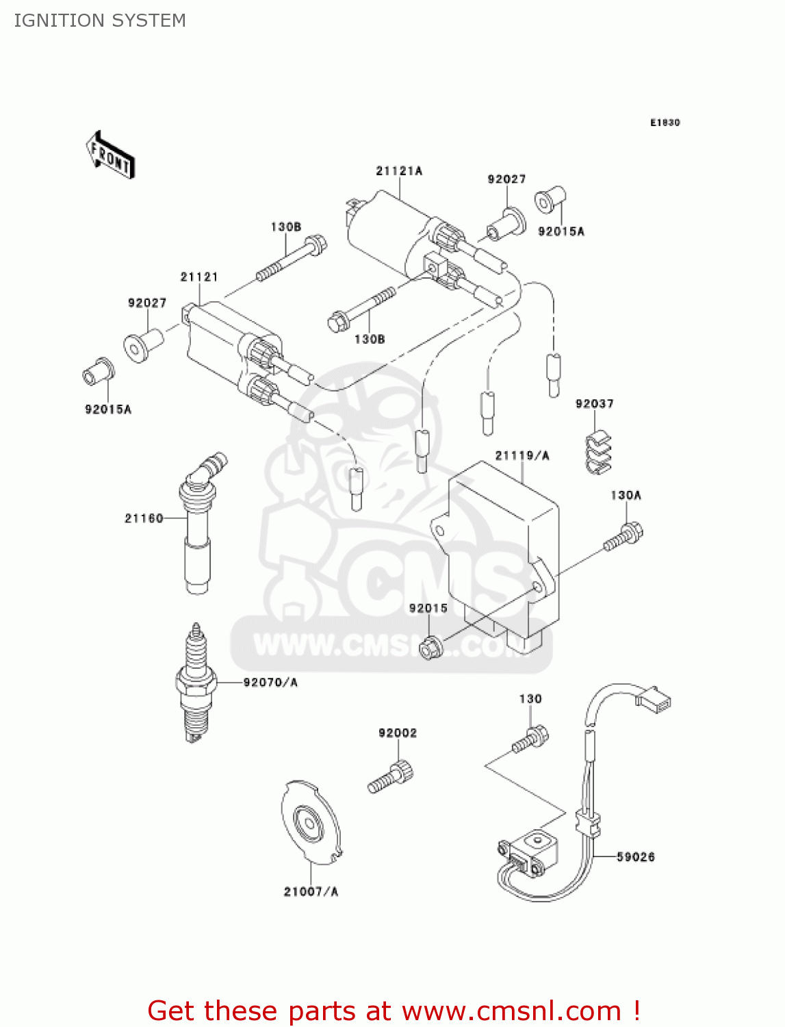 IGNITION SYSTEM ZX600E9 NINJA ZX6 2001 USA CALIFORNIA CANADA