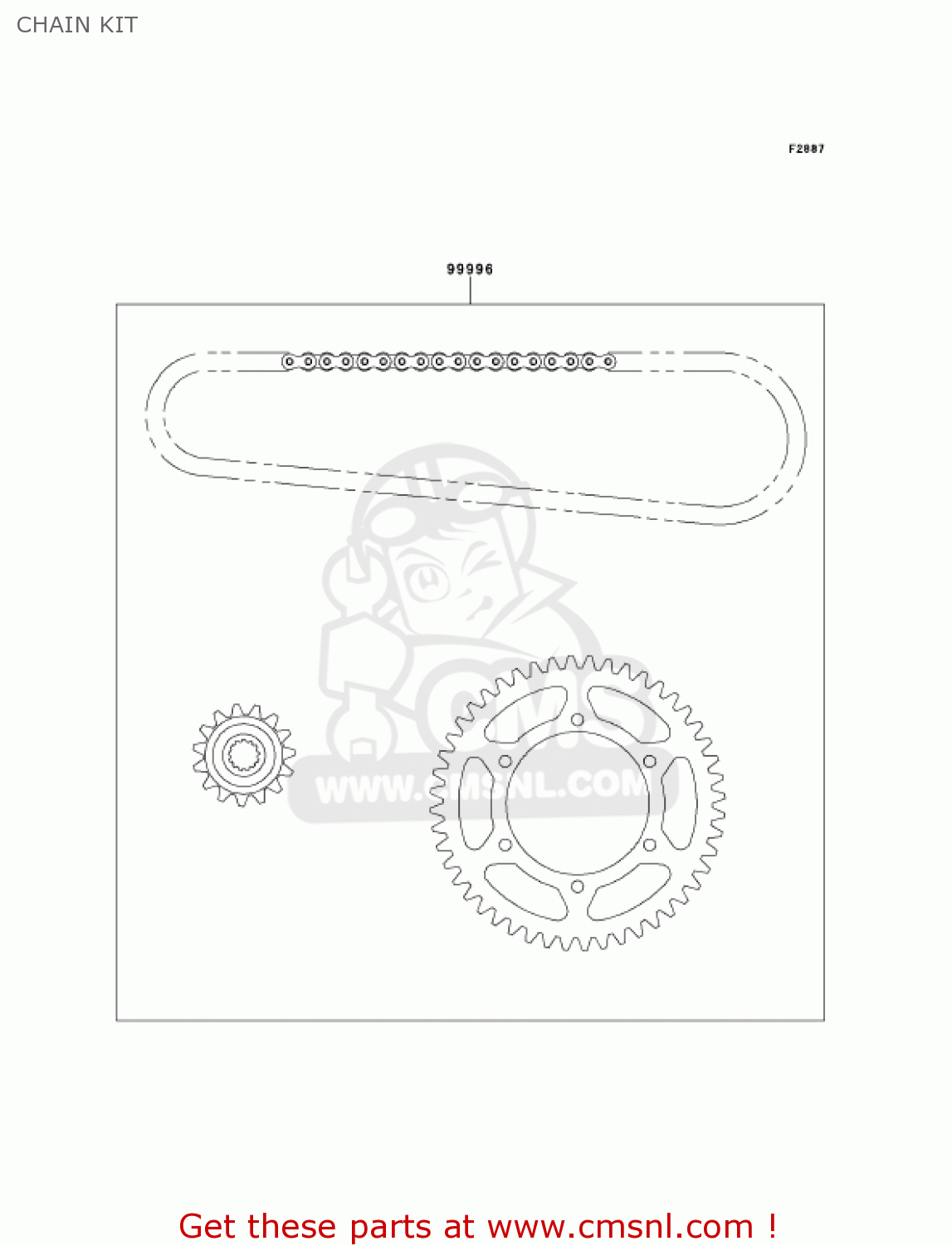 CHAIN KIT ZX600E9 NINJA ZX6 2001 USA CALIFORNIA CANADA