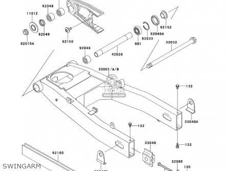 SWINGARM - ZX600E9 NINJA ZX6 2001 USA CALIFORNIA CANADA