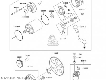 STARTER MOTOR - ZX600E9 NINJA ZX6 2001 USA CALIFORNIA CANADA