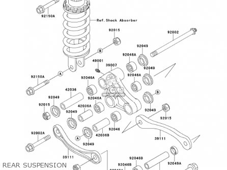 REAR SUSPENSION - ZX600E9 NINJA ZX6 2001 USA CALIFORNIA CANADA