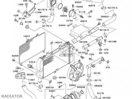 RADIATOR - ZX600E9 NINJA ZX6 2001 USA CALIFORNIA CANADA