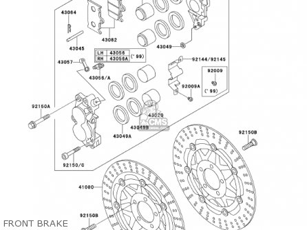 FRONT BRAKE - ZX600E9 NINJA ZX6 2001 USA CALIFORNIA CANADA