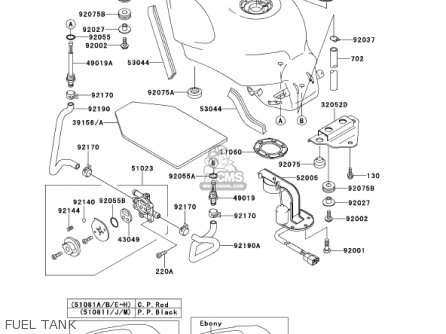 FUEL TANK - ZX600E9 NINJA ZX6 2001 USA CALIFORNIA CANADA