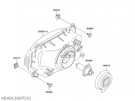HEADLIGHT(S) - ZX600E9 NINJA ZX6 2001 USA CALIFORNIA CANADA