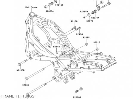 FRAME FITTINGS - ZX600E9 NINJA ZX6 2001 USA CALIFORNIA CANADA