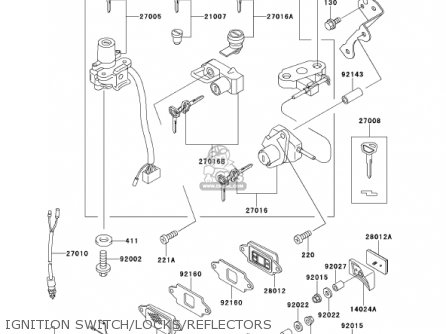 IGNITION SWITCH/LOCKS/REFLECTORS - ZX600E9 NINJA ZX6 2001 USA CALIFORNIA CANADA