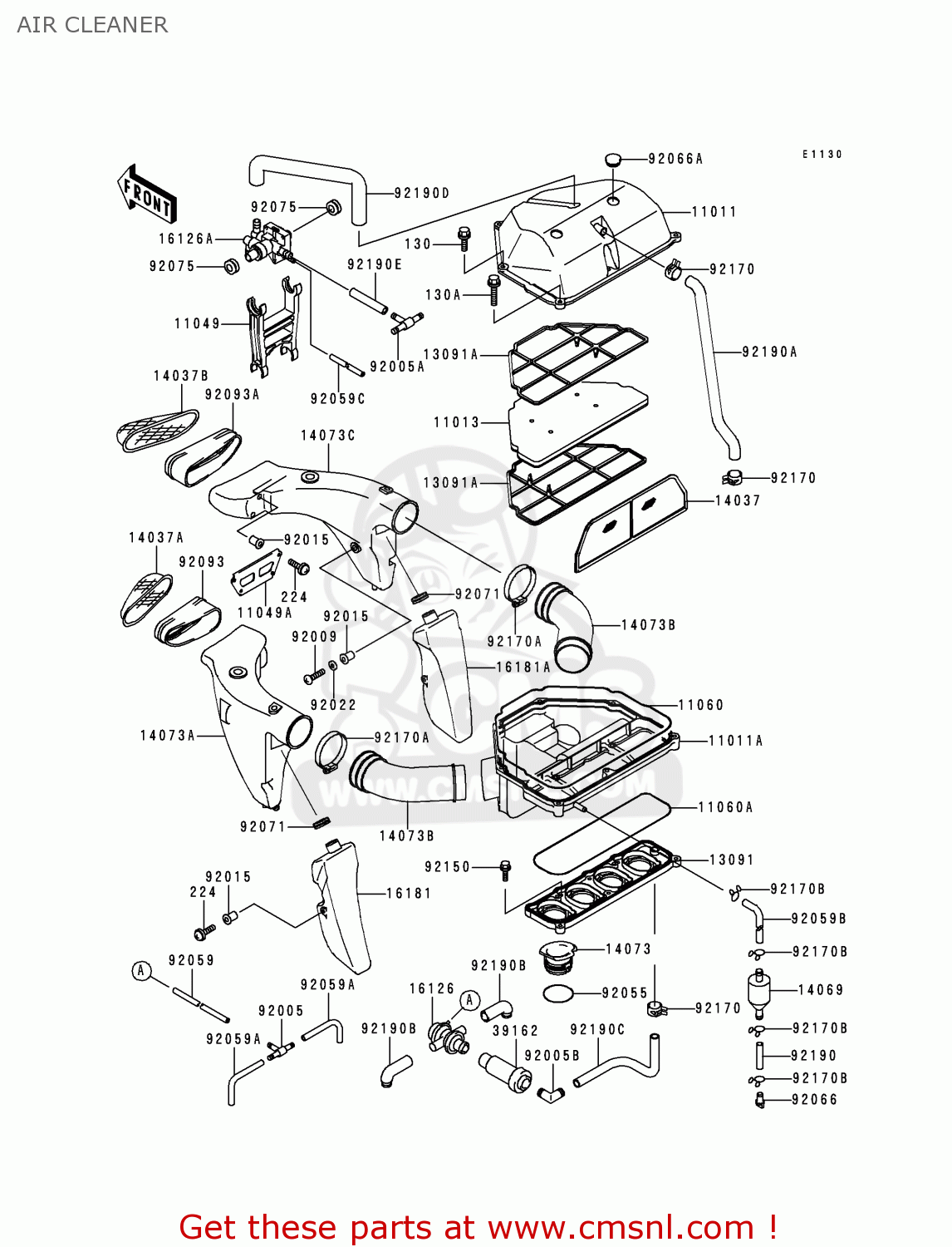 AIR CLEANER ZX600F1 NINJA ZX6R 1995 EUROPE UK FR NL AR FG GR IT NR SD SP ST