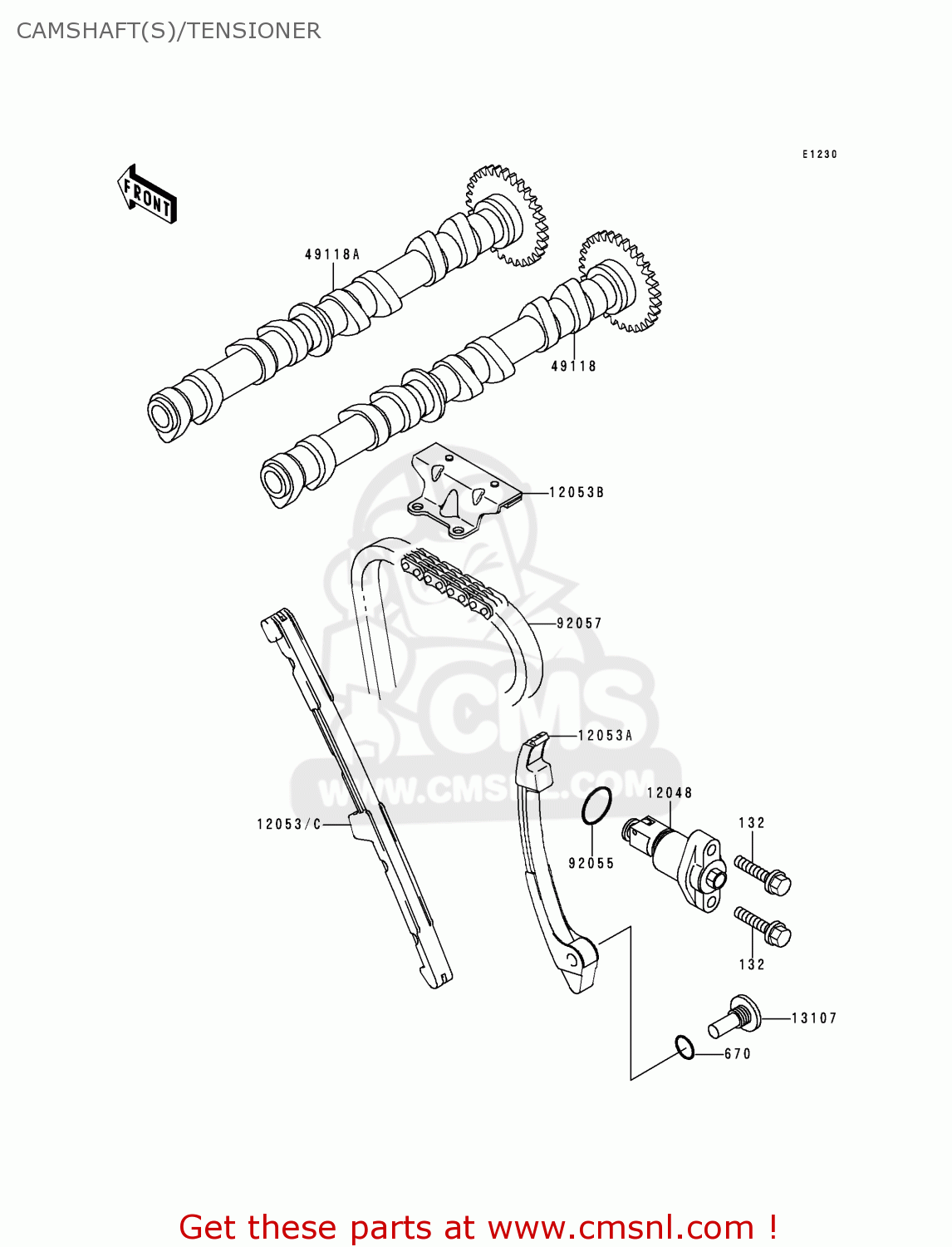 CAMSHAFT(S)/TENSIONER ZX600F1 NINJA ZX6R 1995 EUROPE UK FR NL AR FG GR IT NR SD SP ST