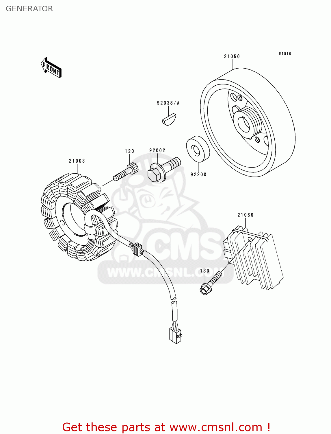 GENERATOR ZX600F1 NINJA ZX6R 1995 EUROPE UK FR NL AR FG GR IT NR SD SP ST
