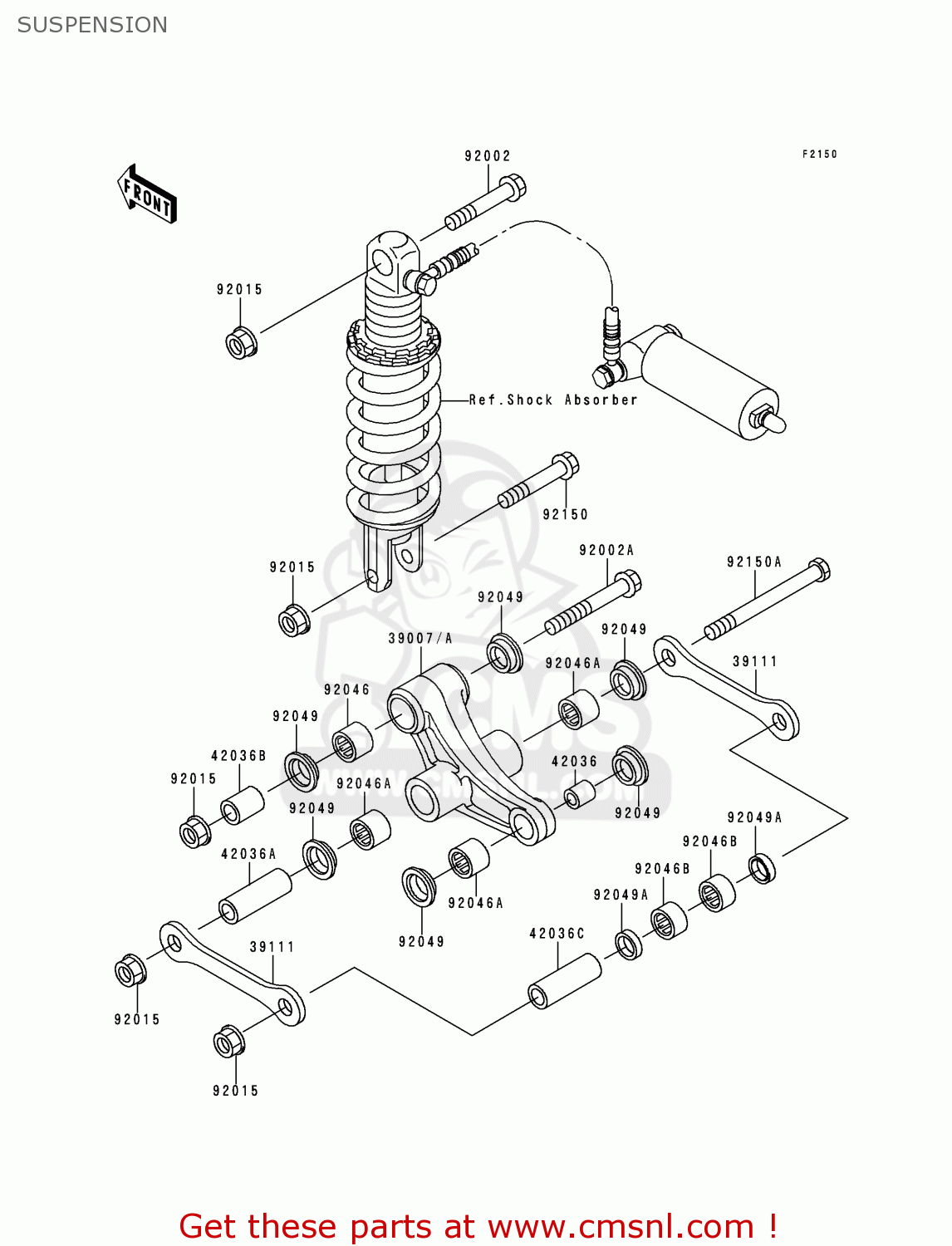 SUSPENSION ZX600F1 NINJA ZX6R 1995 EUROPE UK FR NL AR FG GR IT NR SD SP ST