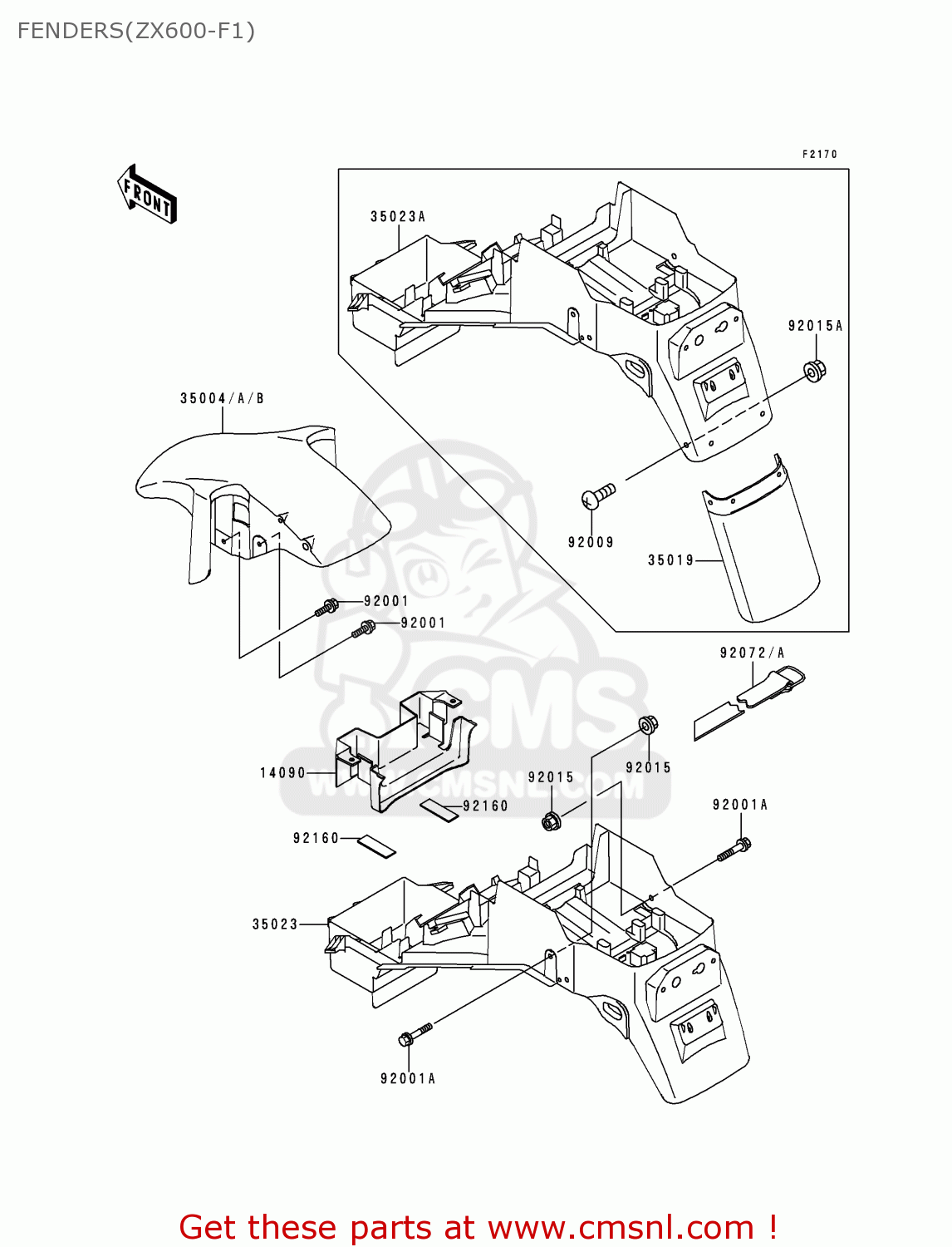 FENDERS(ZX600-F1) ZX600F1 NINJA ZX6R 1995 EUROPE UK FR NL AR FG GR IT NR SD SP ST