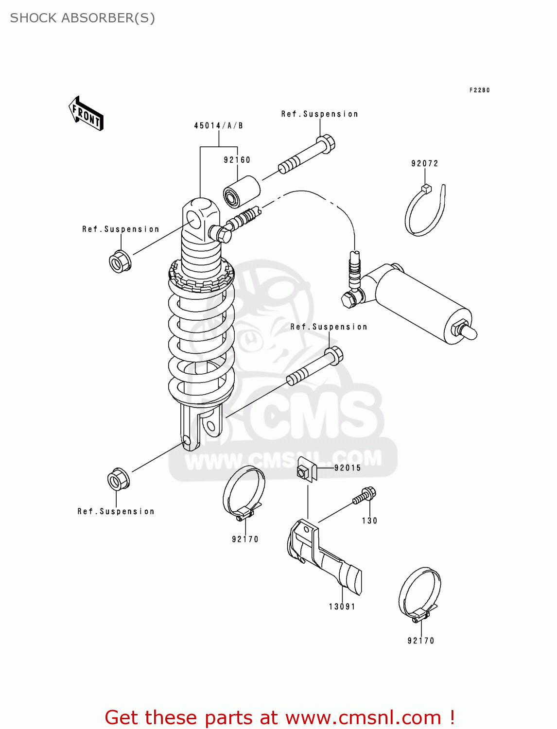 SHOCK ABSORBER(S) ZX600F1 NINJA ZX6R 1995 EUROPE UK FR NL AR FG GR IT NR SD SP ST