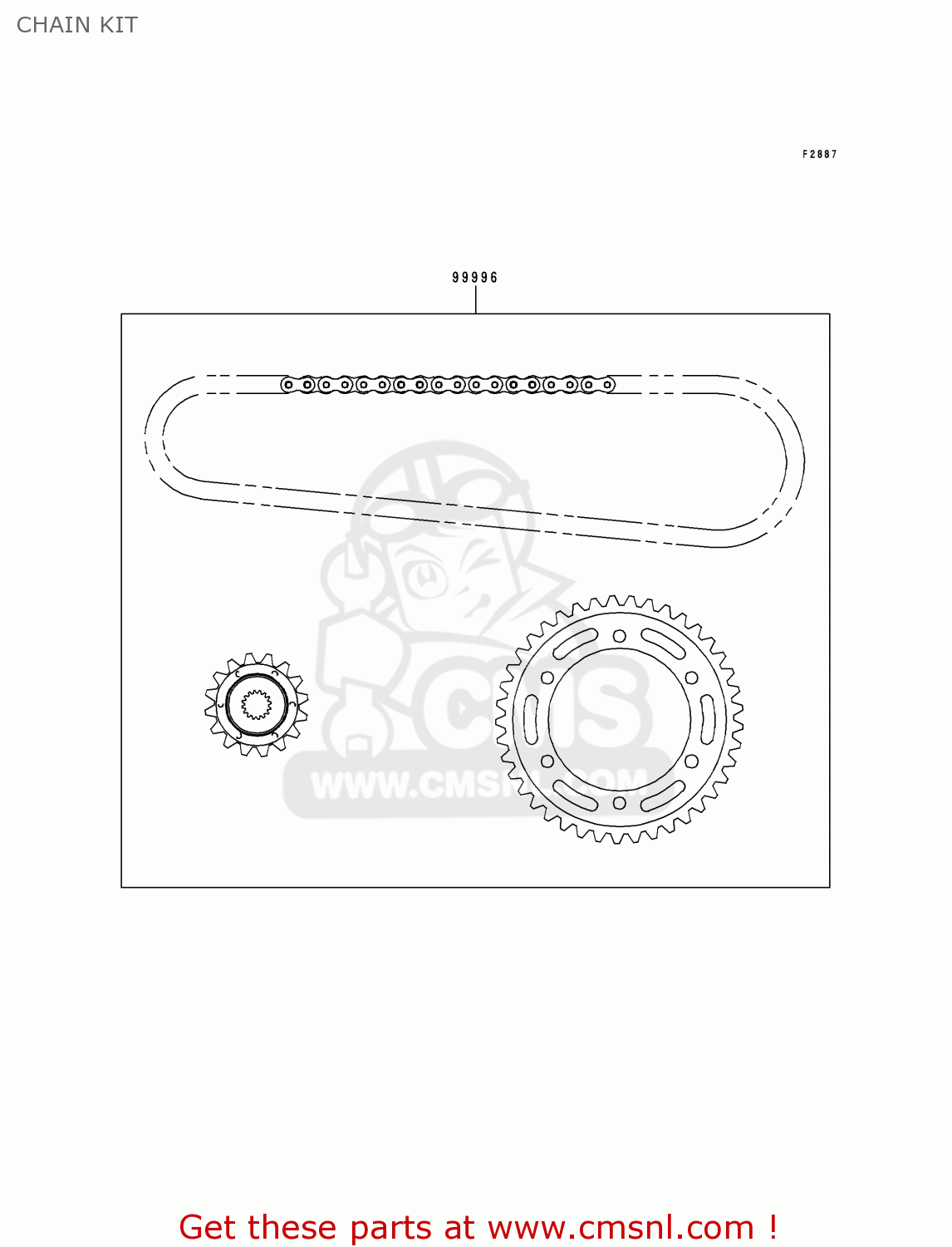 CHAIN KIT ZX600F1 NINJA ZX6R 1995 EUROPE UK FR NL AR FG GR IT NR SD SP ST