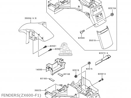FENDERS(ZX600-F1) - ZX600F1 NINJA ZX6R 1995 EUROPE UK FR NL AR FG GR IT NR SD SP ST