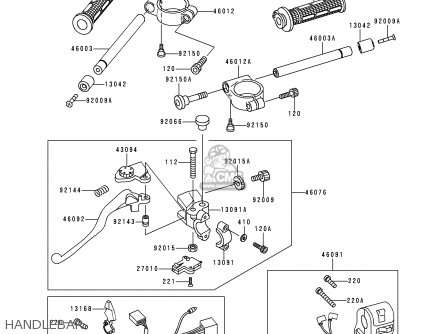 HANDLEBAR - ZX600F1 NINJA ZX6R 1995 EUROPE UK FR NL AR FG GR IT NR SD SP ST