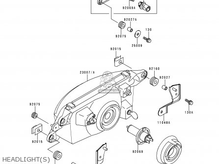 HEADLIGHT(S) - ZX600F1 NINJA ZX6R 1995 EUROPE UK FR NL AR FG GR IT NR SD SP ST