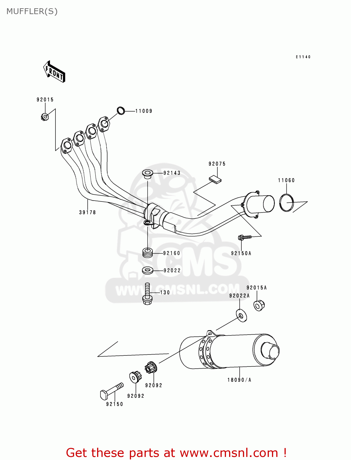 MUFFLER(S) ZX600F1 NINJA ZX6R 1995 USA CALIFORNIA CANADA