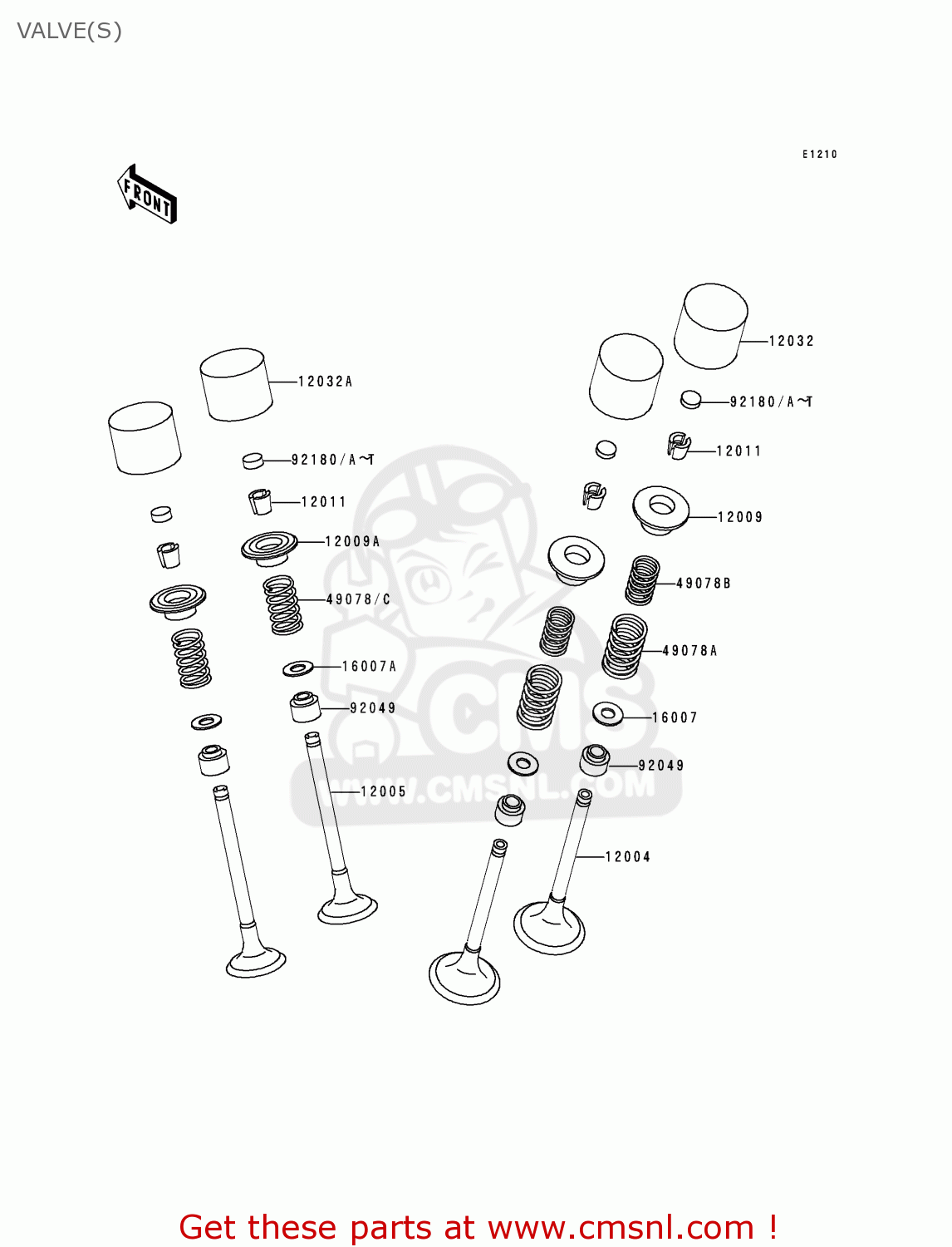 VALVE(S) ZX600F1 NINJA ZX6R 1995 USA CALIFORNIA CANADA