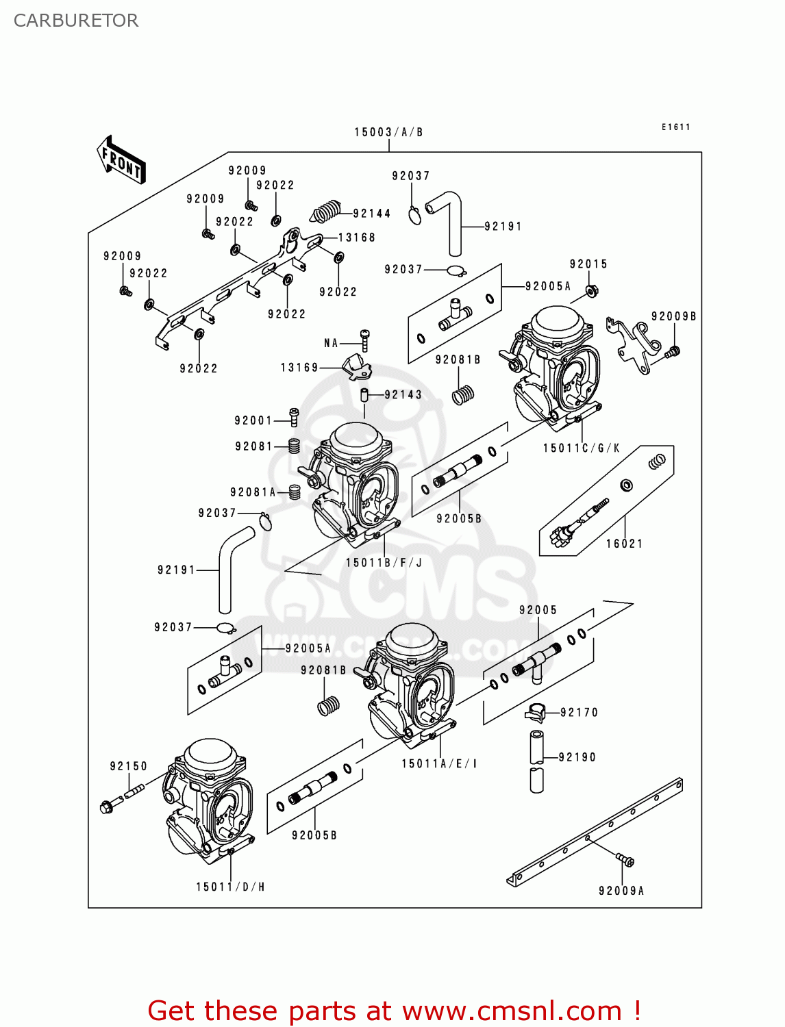 CARBURETOR ZX600F1 NINJA ZX6R 1995 USA CALIFORNIA CANADA