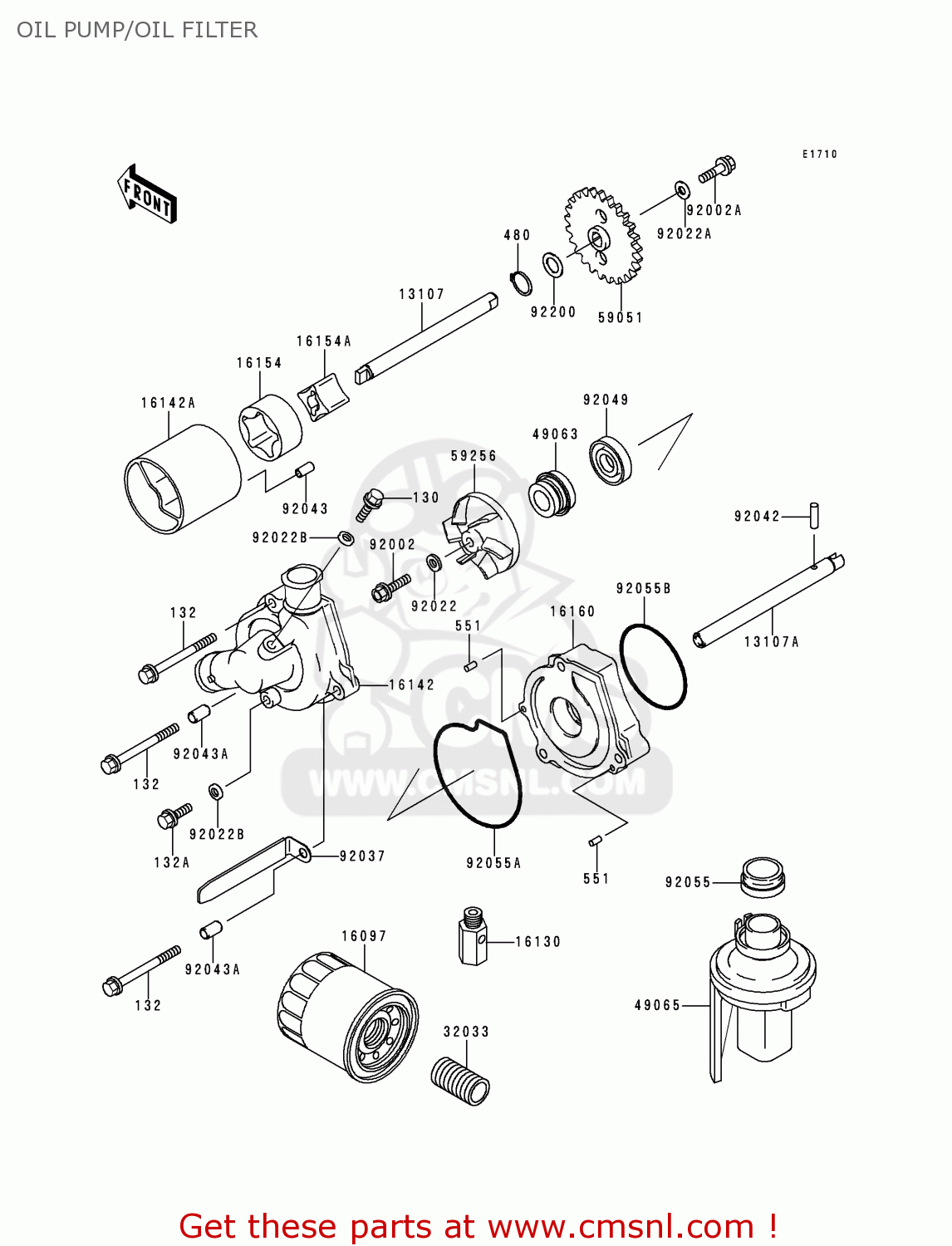 OIL PUMP/OIL FILTER ZX600F1 NINJA ZX6R 1995 USA CALIFORNIA CANADA