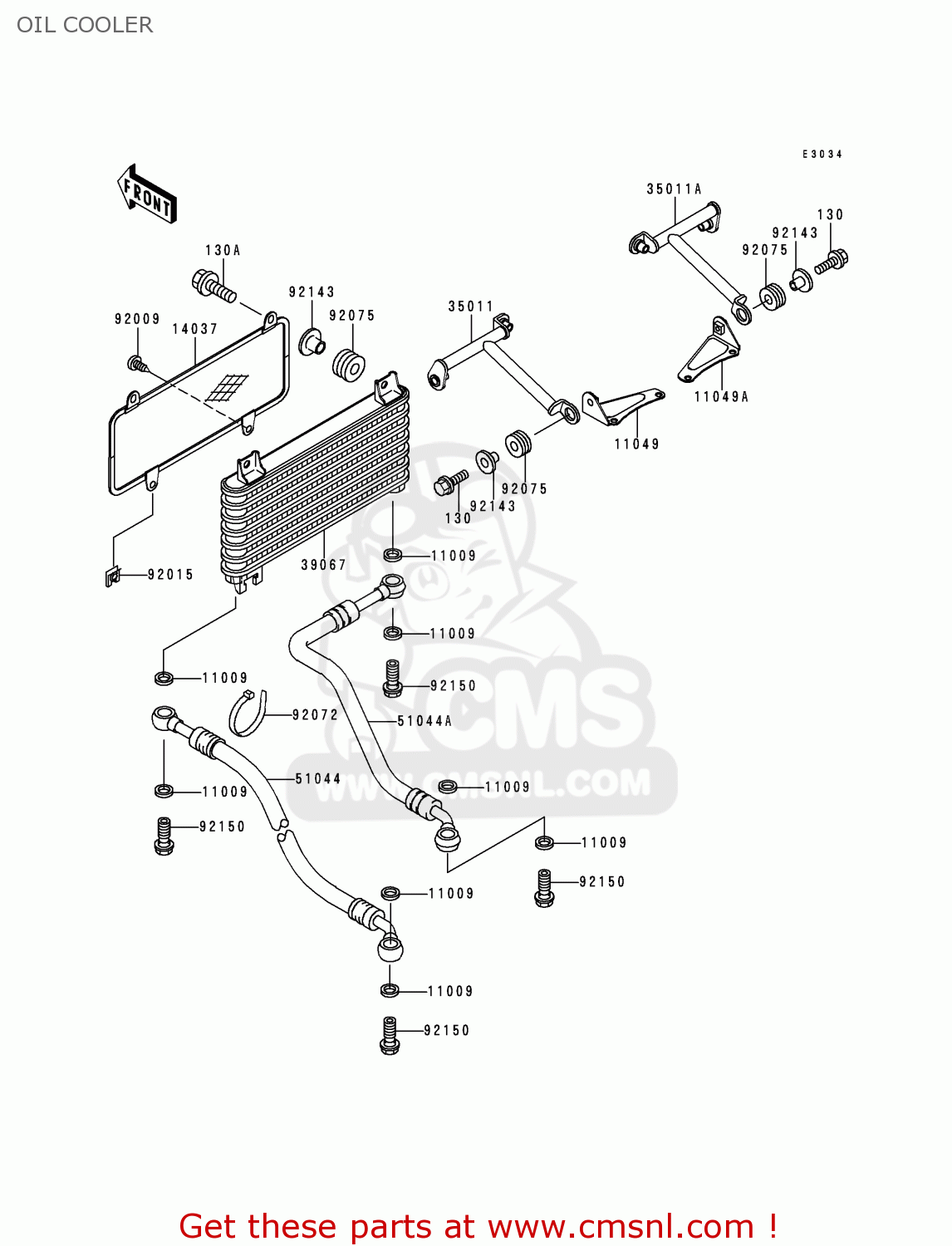 OIL COOLER ZX600F1 NINJA ZX6R 1995 USA CALIFORNIA CANADA