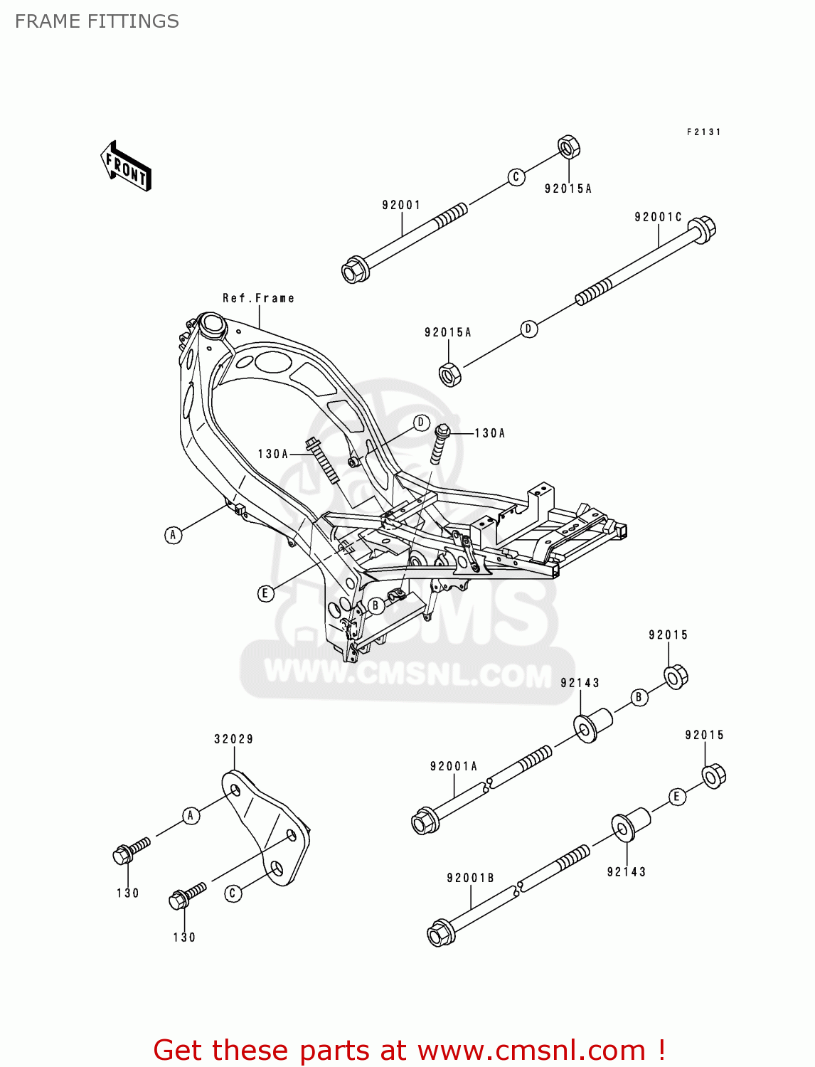 FRAME FITTINGS ZX600F1 NINJA ZX6R 1995 USA CALIFORNIA CANADA
