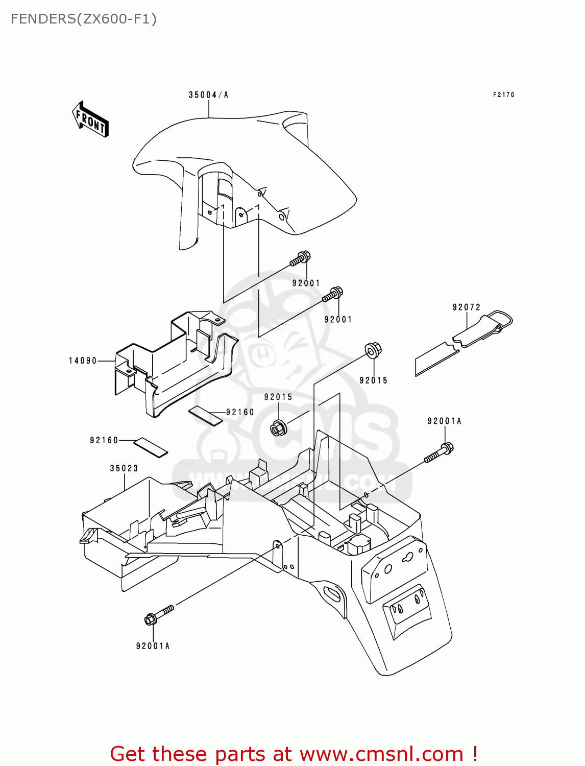 FENDERS(ZX600-F1) ZX600F1 NINJA ZX6R 1995 USA CALIFORNIA CANADA