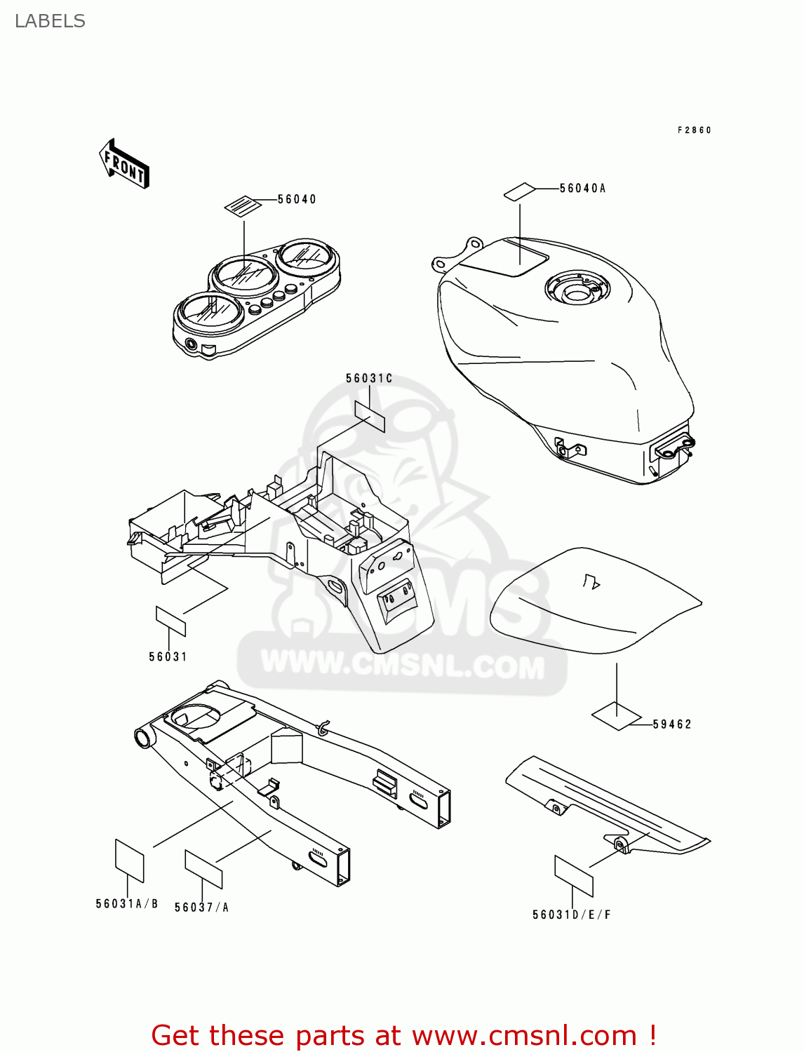 LABELS ZX600F1 NINJA ZX6R 1995 USA CALIFORNIA CANADA