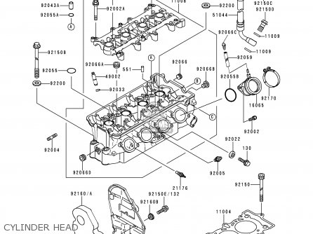 CYLINDER HEAD - ZX600F1 NINJA ZX6R 1995 USA CALIFORNIA CANADA