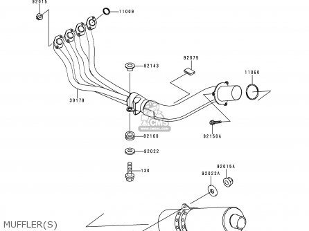 MUFFLER(S) - ZX600F1 NINJA ZX6R 1995 USA CALIFORNIA CANADA