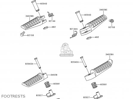 FOOTRESTS - ZX600F1 NINJA ZX6R 1995 USA CALIFORNIA CANADA