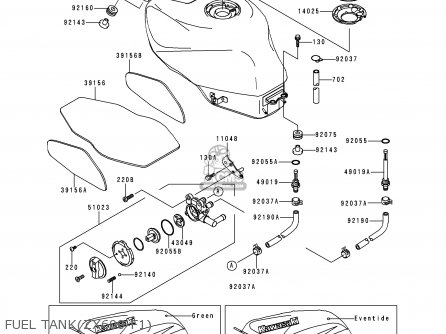 FUEL TANK(ZX600-F1) - ZX600F1 NINJA ZX6R 1995 USA CALIFORNIA CANADA