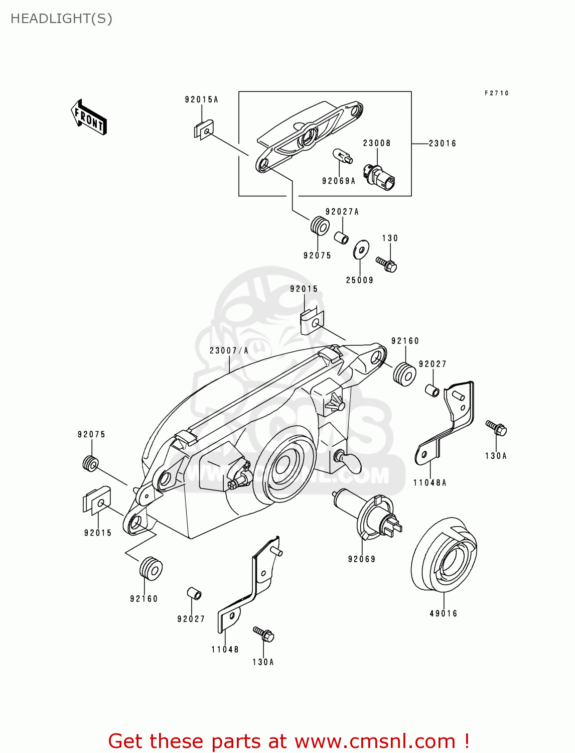 HEADLIGHT(S) ZX600F2 NINJA ZX6R 1996 EUROPE UK FR NL AR FG GR IT NR SD SP ST