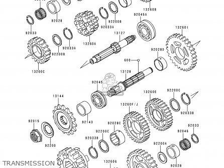 TRANSMISSION - ZX600F2 NINJA ZX6R 1996 EUROPE UK FR NL AR FG GR IT NR SD SP ST