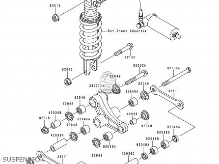 SUSPENSION - ZX600F2 NINJA ZX6R 1996 EUROPE UK FR NL AR FG GR IT NR SD SP ST
