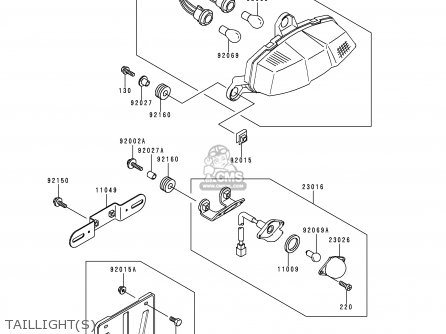 TAILLIGHT(S) - ZX600F2 NINJA ZX6R 1996 EUROPE UK FR NL AR FG GR IT NR SD SP ST