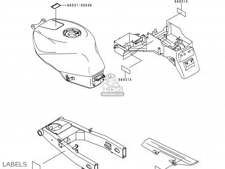 LABELS - ZX600F2 NINJA ZX6R 1996 EUROPE UK FR NL AR FG GR IT NR SD SP ST