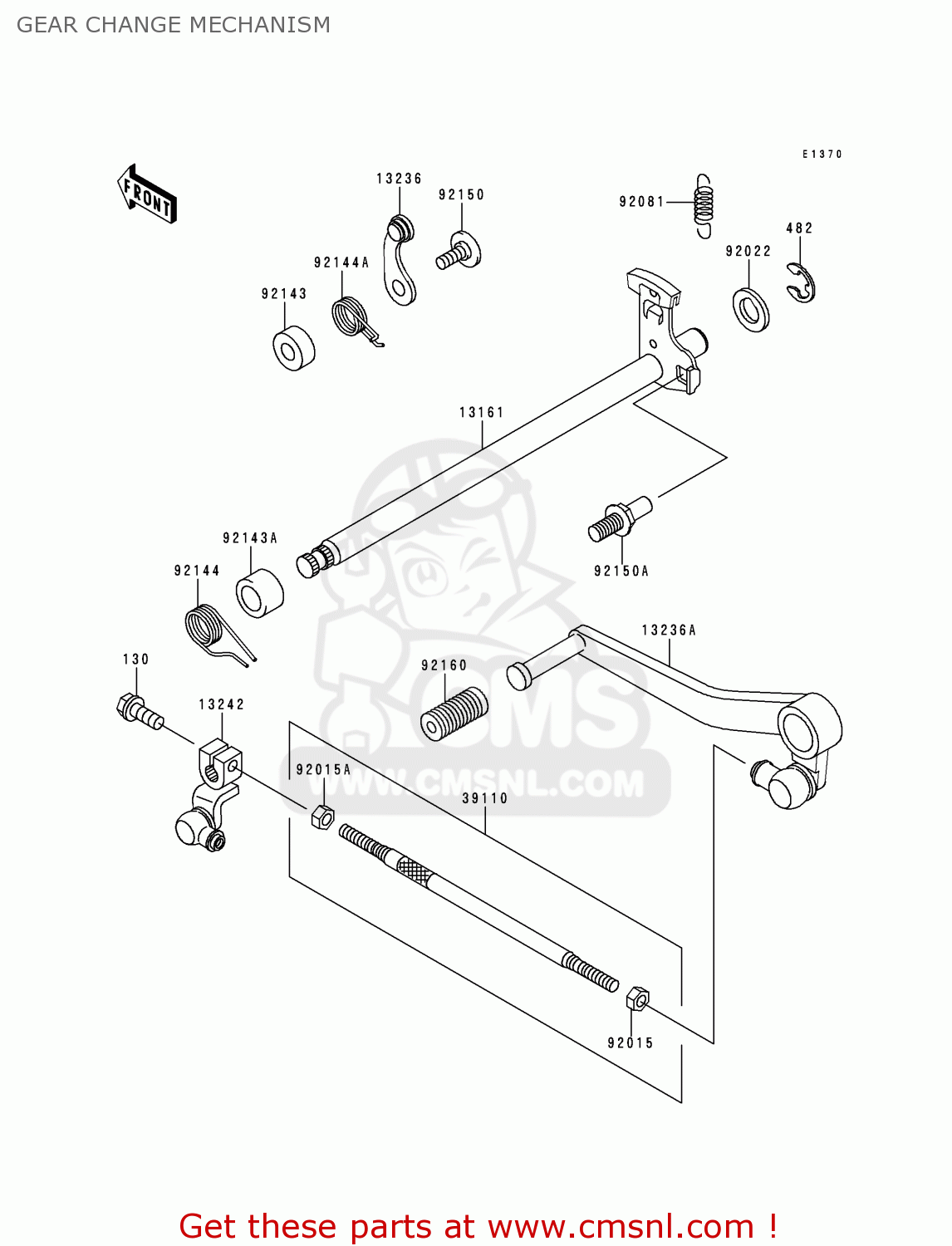 GEAR CHANGE MECHANISM ZX600F2 NINJA ZX6R 1996 USA CALIFORNIA CANADA