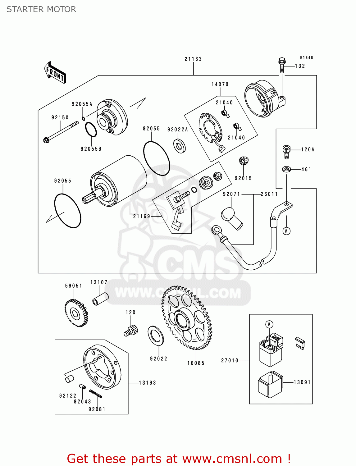 STARTER MOTOR ZX600F2 NINJA ZX6R 1996 USA CALIFORNIA CANADA