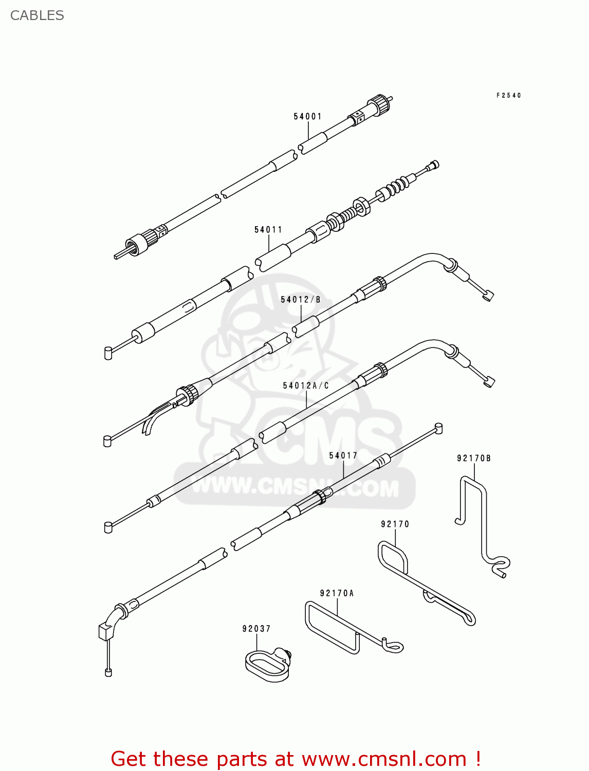 CABLES ZX600F2 NINJA ZX6R 1996 USA CALIFORNIA CANADA