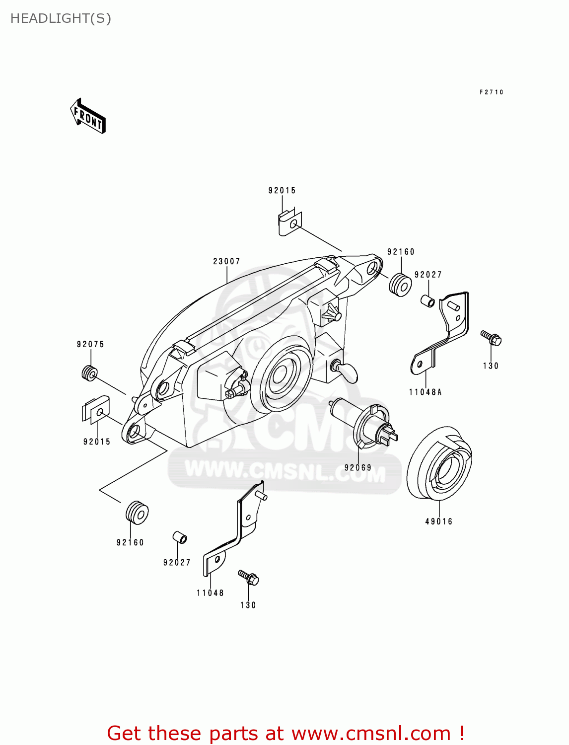 HEADLIGHT(S) ZX600F2 NINJA ZX6R 1996 USA CALIFORNIA CANADA