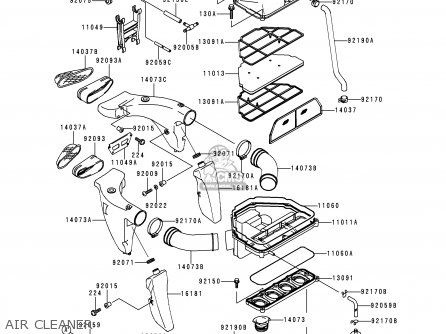 AIR CLEANER - ZX600F2 NINJA ZX6R 1996 USA CALIFORNIA CANADA